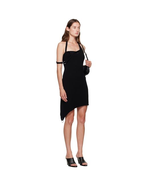 Courreges Black Undressed Rib Knit Minidress