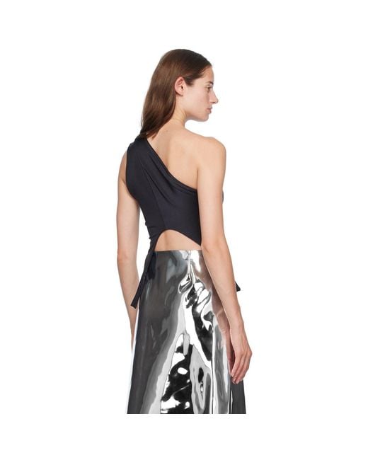 Marie Adam-Leenaerdt Black Off-Shoulder Tank Top