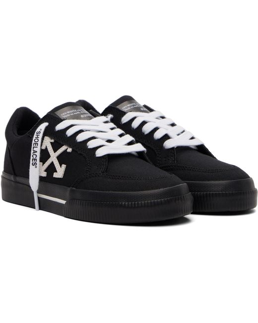 Off-White c/o Virgil Abloh Black Vulcanized Low Canvas Sneakers