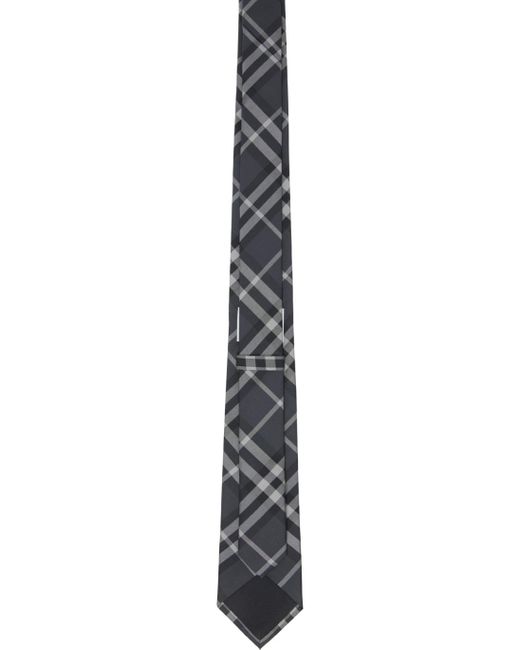 Burberry Black Gray Vintage Check Tie for men