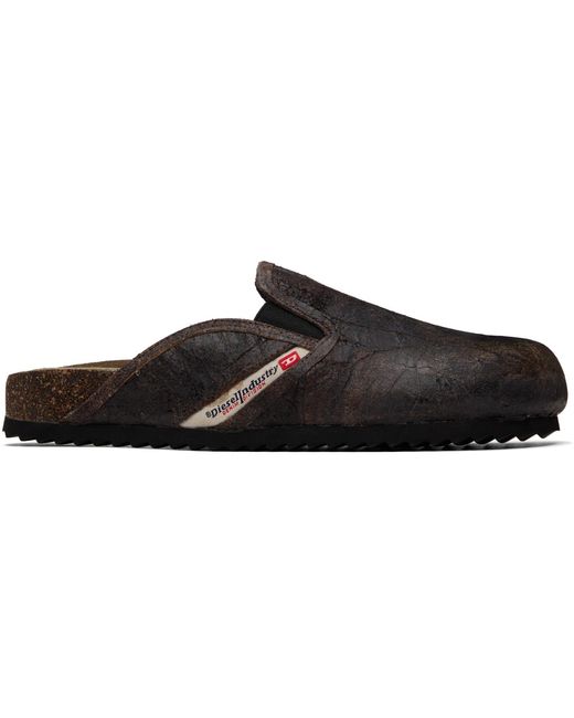 DIESEL Black D-Woodstock Slip-On Loafers for men