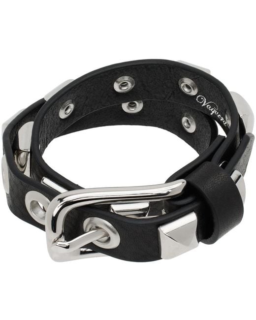 VAQUERA Black Studded Bracelet for men