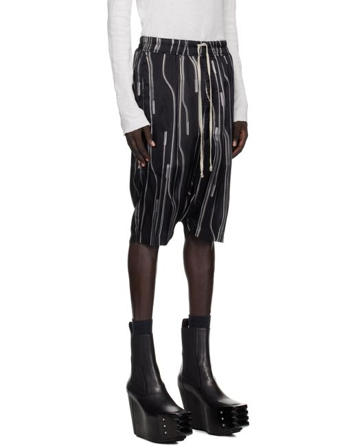 Rick Owens Black Off- Concordians Rick's Pods Shorts for men