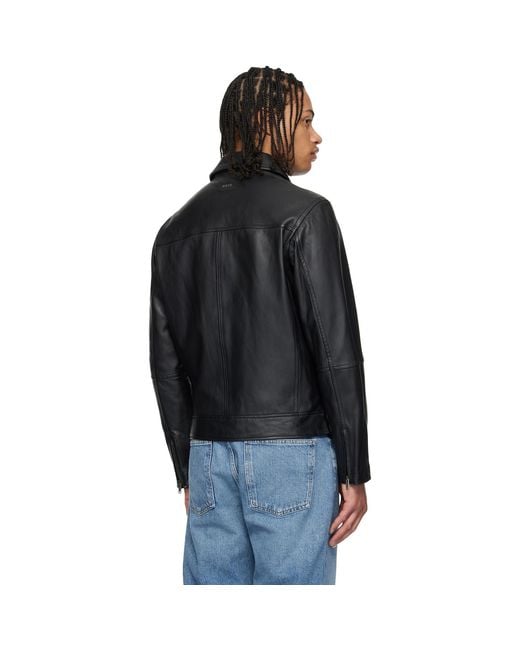 Boss Black Regular Fit Nappa Leather Jacket for men