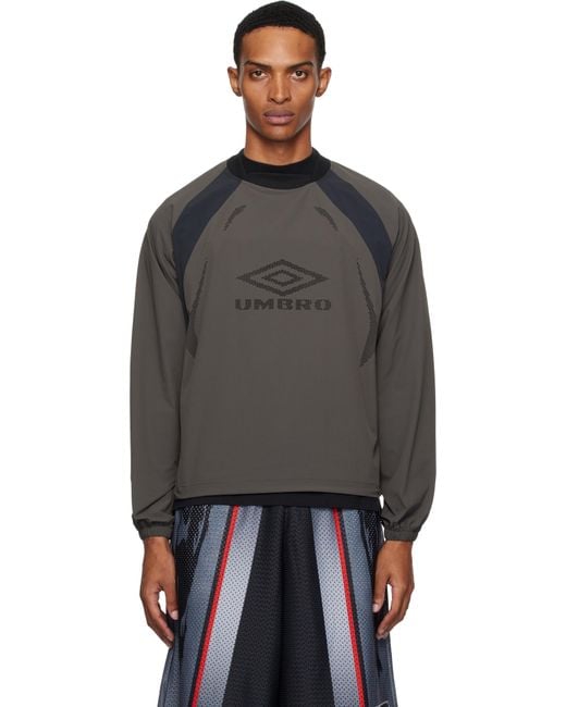 Umbro Black Lasered Nylon Crewneck T-Shirt for men