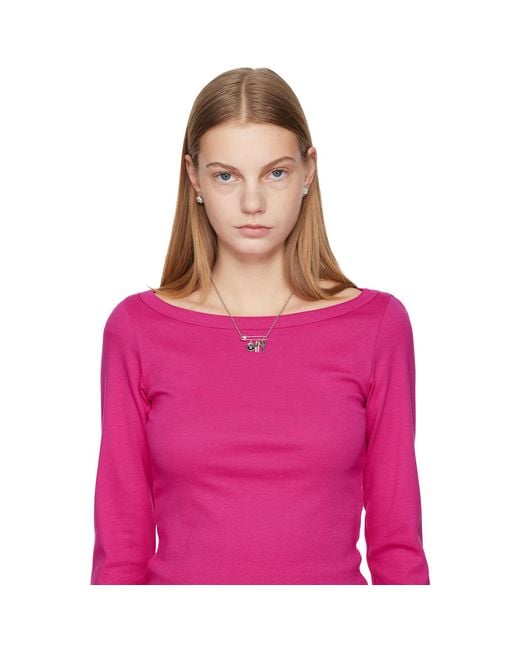 Marc Jacobs Metallic 'the Button' Charm Necklace