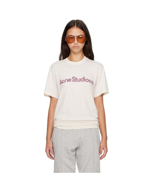 Acne White Graphic T-Shirt