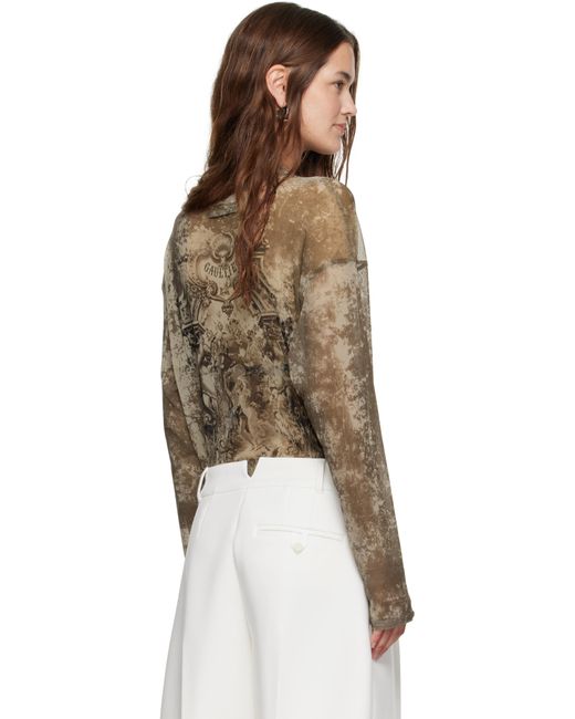 Jean Paul Gaultier Brown 'The Oversized Médaillon' Top