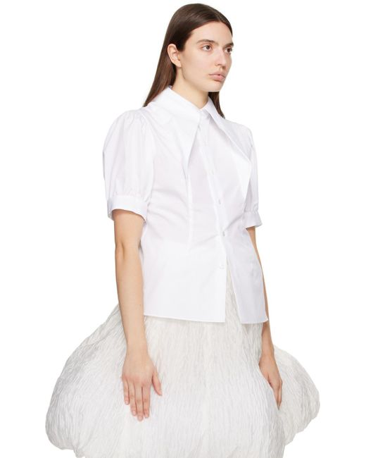 Chemise blanche à col pointu Noir Kei Ninomiya en coloris White