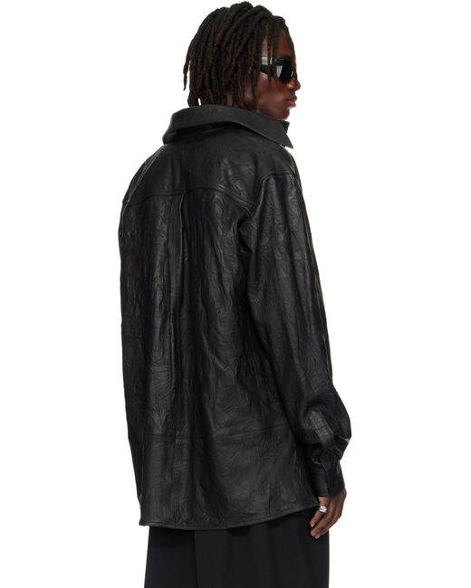 Lu'u Dan Black Misfit Leather Jacket for men