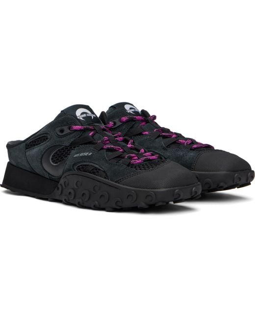 MARINE SERRE Black Suede Leather Ms Rise Tyko Mules