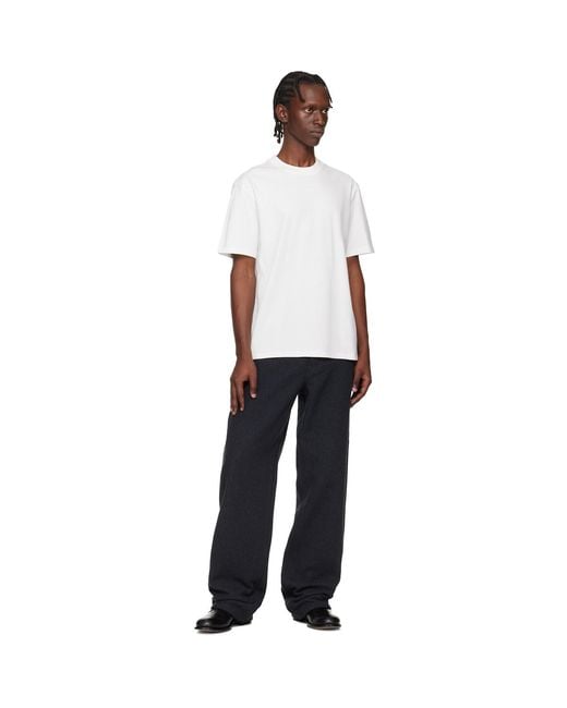 HUGO White Relaxed-Fit Logo-Print T-Shirt for men