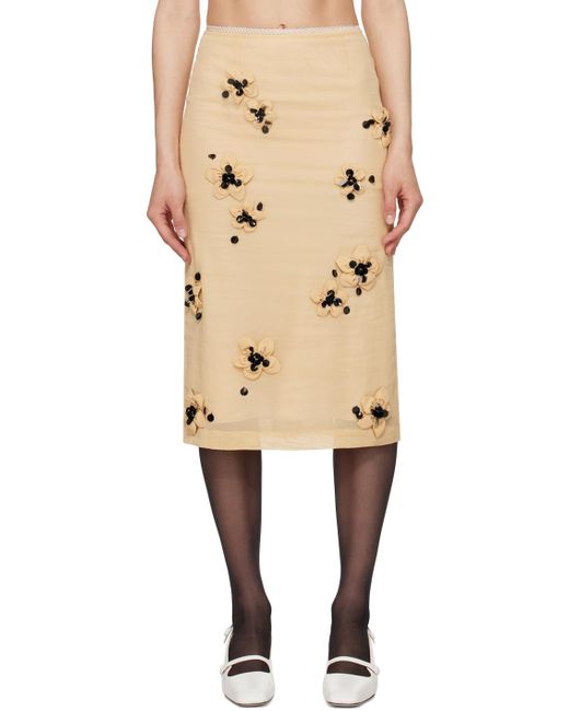 ShuShu/Tong Natural Floral Midi Skirt