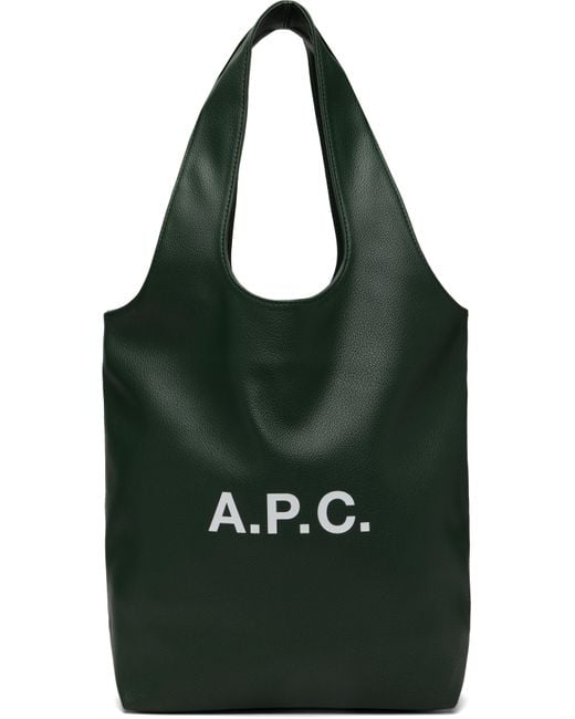 A.P.C. グリーン スモール Ninon トートバッグ Black