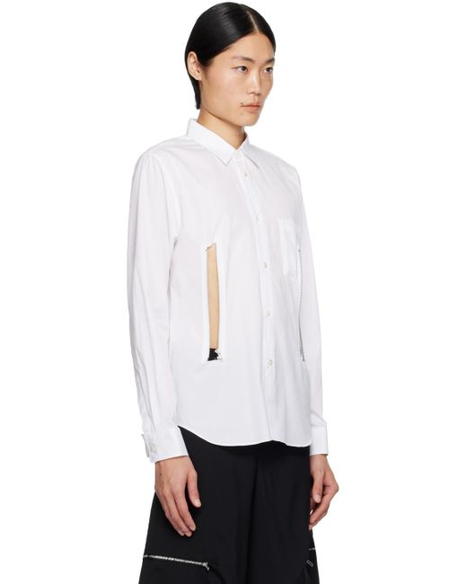 COMME DES GARÇON BLACK White Comme Des Garçons Zip Vent Shirt for men