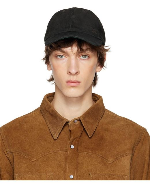 RRL Suede Cap in Black for Men Lyst