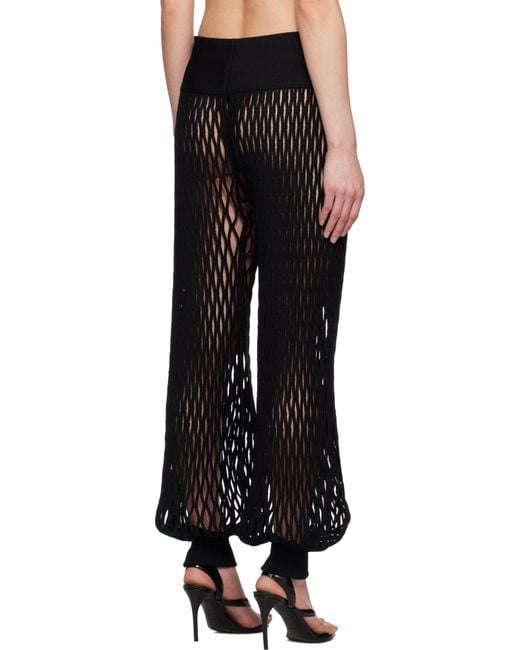 Alaïa Black Macramé Knit Trousers