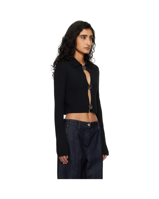 Jil Sander Black Cropped Cardigan