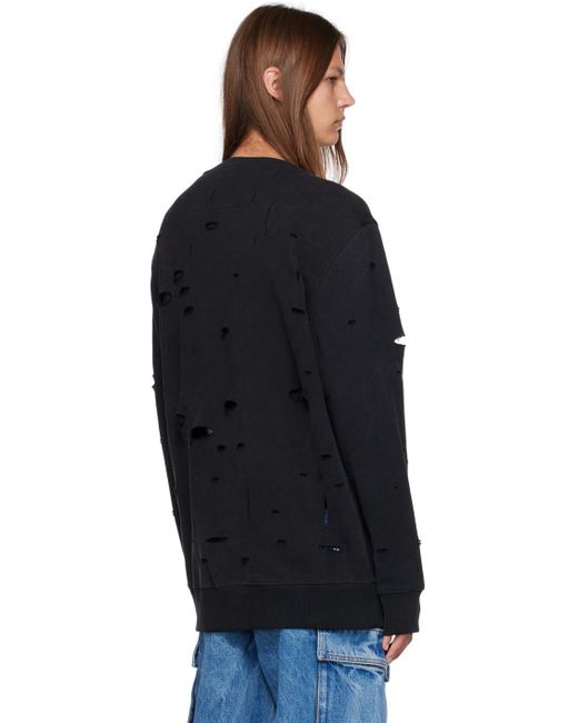 Givenchy Black Distressed Sweatshirt for men