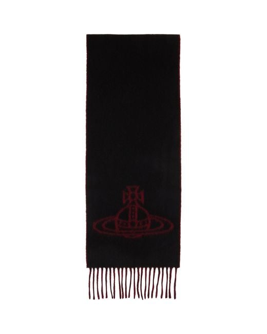 Vivienne Westwood Black Double Face Scarf for men