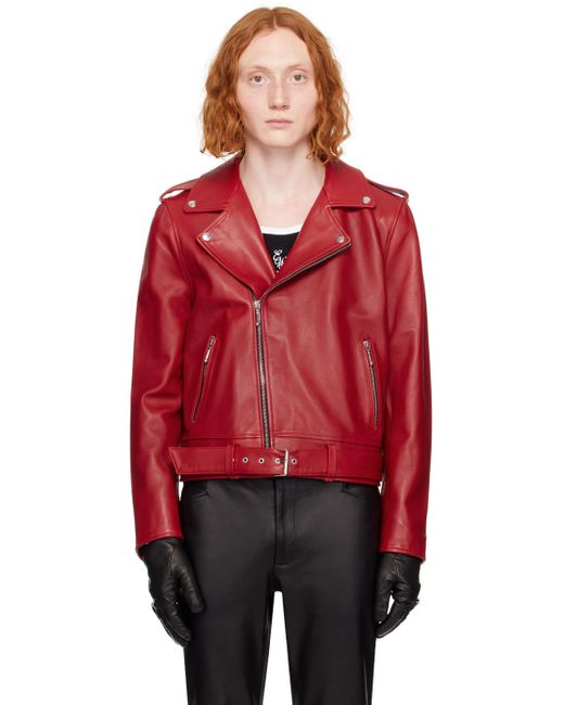 Blouson rouge en cuir exclusif a ssense Ernest W. Baker pour homme en coloris Rouge Lyst