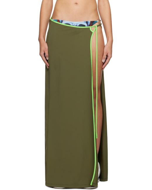 OTTOLINGER Green Khaki Wrap Maxi Skirt