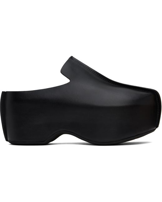 J.W. Anderson Black Leather Platform Slip-On Loafers for men