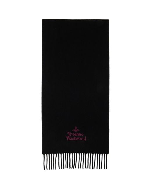 Vivienne Westwood Black Embroidered Scarf for men