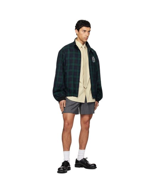 we11done Blue Classic Check Herrington Jacket for men