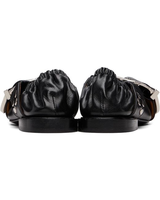 Toga Black Cross Strap Ballerina Flats