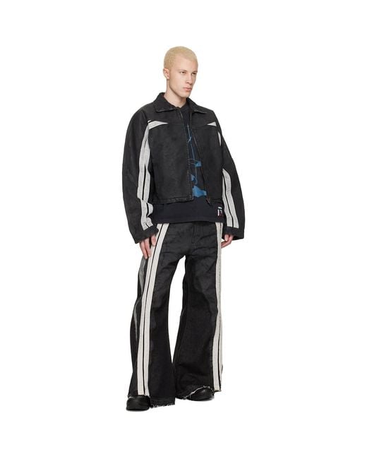RIVINGTON roi Rebis Black Denim Trappist Trucker Jacket for men