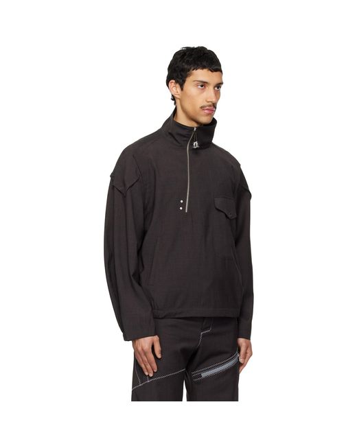 Kiko Kostadinov Black Farkas Pullover Jacket for men
