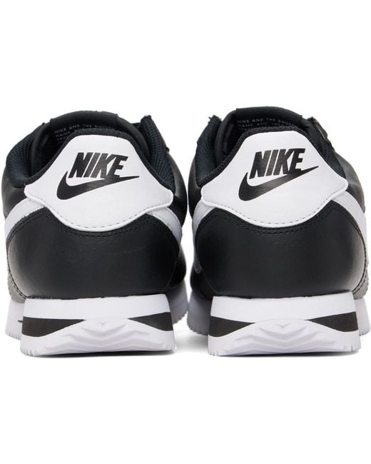 Nike Black Cortez Leather Sneakers for men