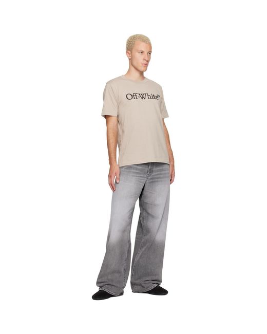 Off-White c/o Virgil Abloh Gray Big Bookish Regular T-Shirt for men