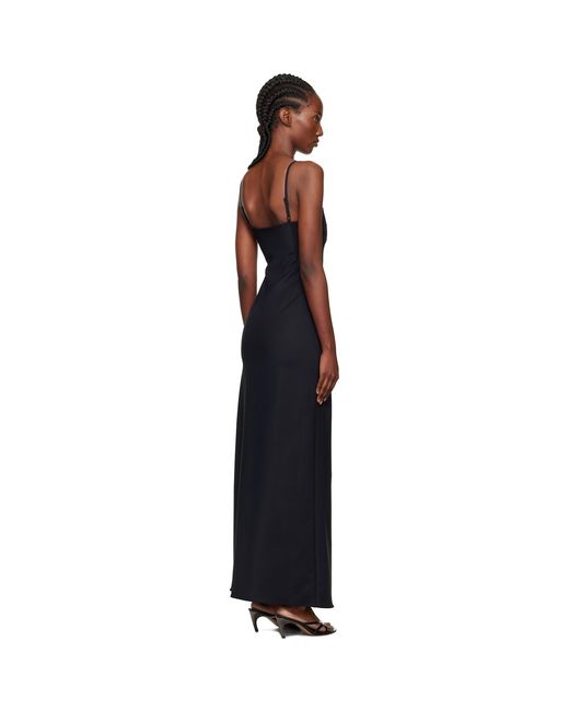Coperni Black Garter Belt Maxi Dress