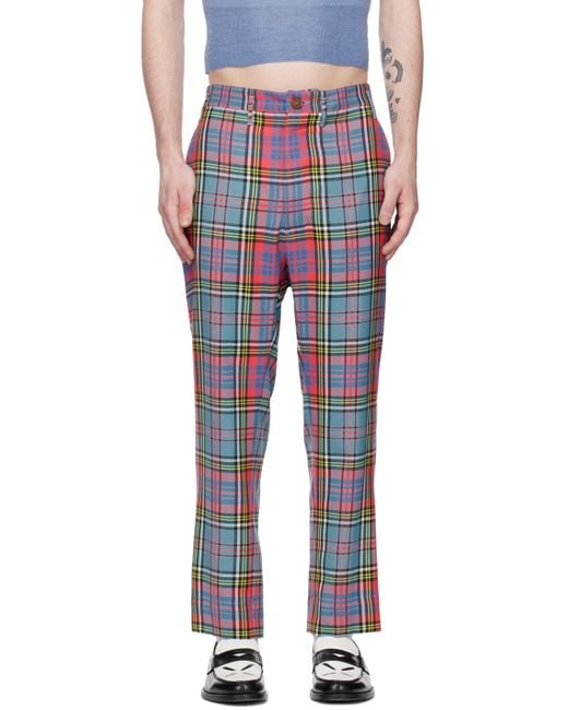 Vivienne Westwood Blue Multicolor Cropped Cruise Trousers for men