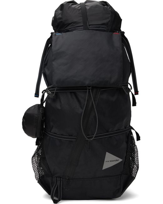 And Wander Black Ecopak 45L Backpack for men