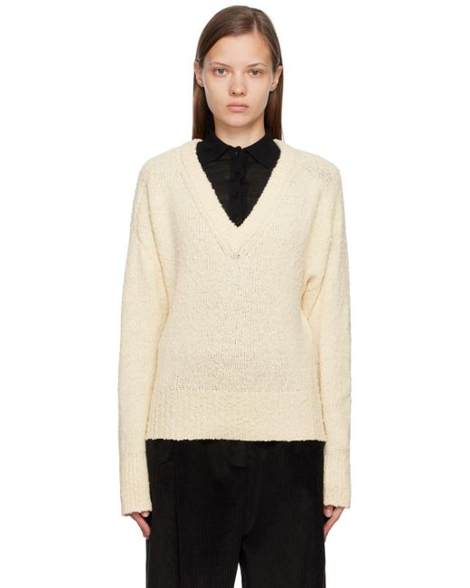 Totême  Black Toteme Off-white Textured Sweater