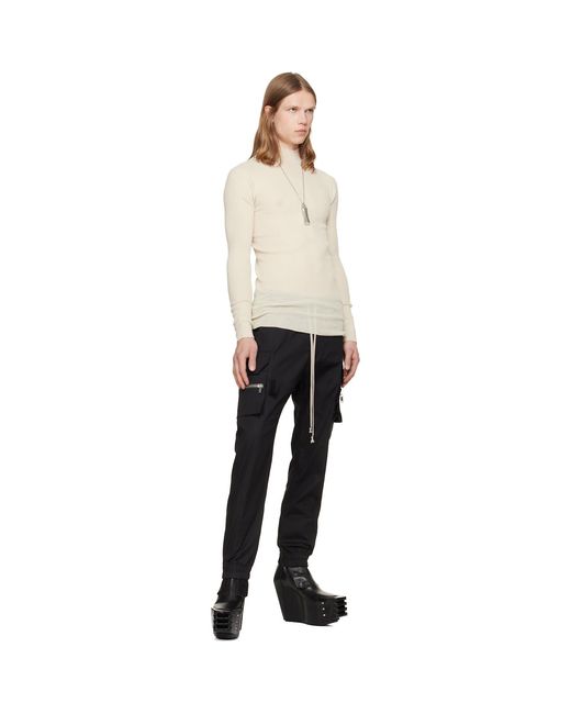 Rick Owens Natural Off- Tower Ribbed Lupetto Sweater for men