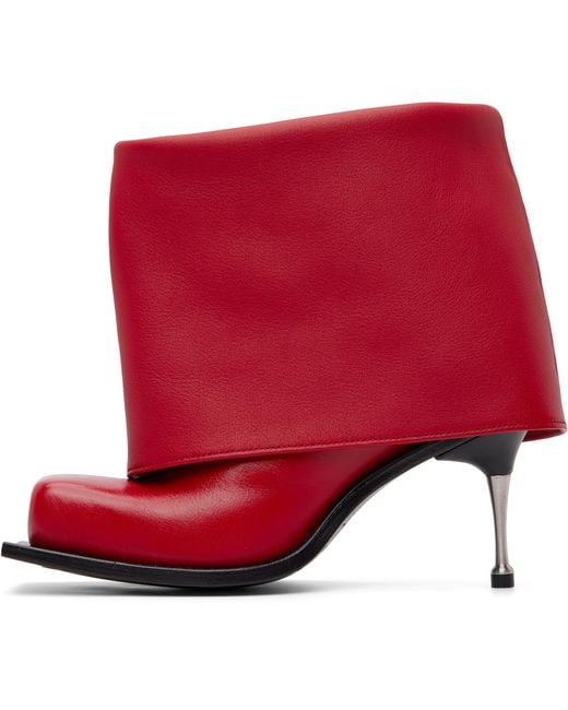 FIDAN NOVRUZOVA Red Iman Stiletto Heel Boots