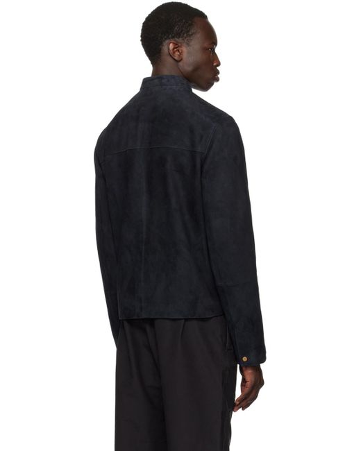 Agnona Black Zip Leather Jacket for men