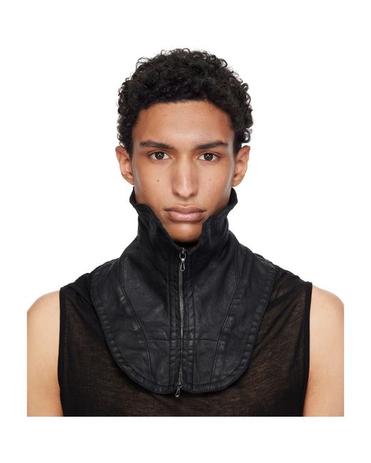 Julius Black Jut Neck Parts Collar for men