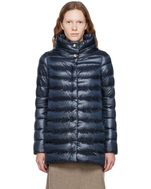 Herno Synthetic Navy Amelia Down Jacket in Blue | Lyst