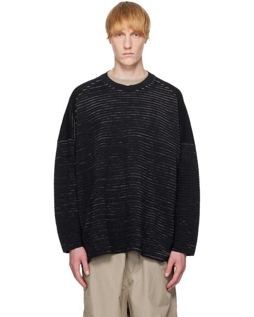 Jan Jan Van Essche Black Linen Cotton Yarn Knit#70 Sweater for men