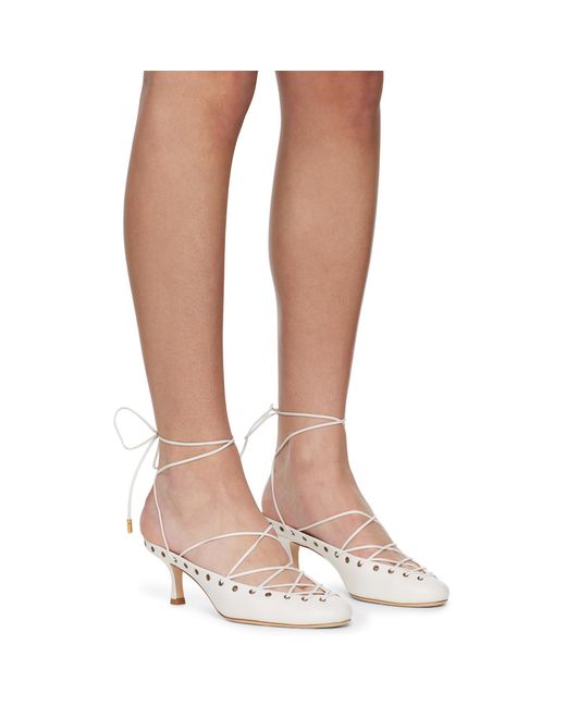 Chloé White Ghillies Mules