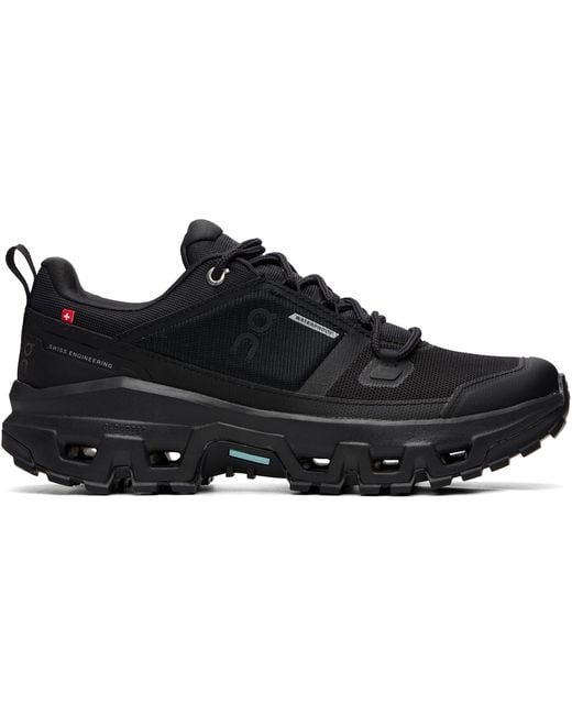 On Shoes Black Cloudrock Low Waterproof Sneakers for men