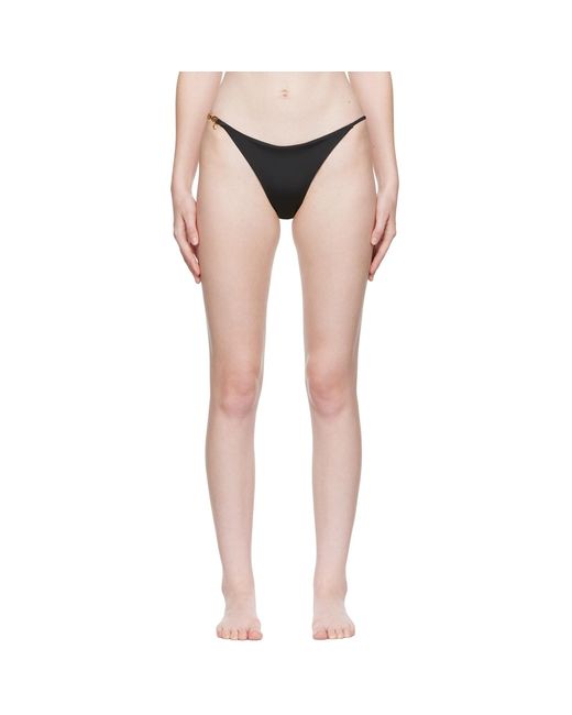 Versace Black Greca Chain Bikini Bottoms