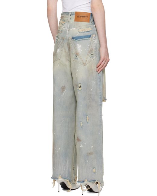 【関税込み】VETEMENTS ブルー トラッシュ バギージーンズ VETEMENTSのブルー トラッシュ バギージーンズがセール中