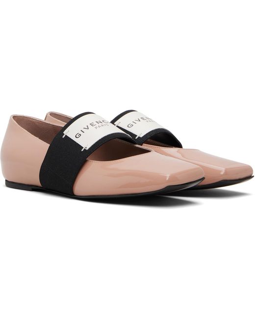 Givenchy Black Sliced Square Patent Leather Ballerina Flats
