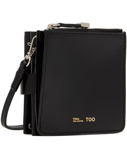 Toga Black Leather Wallet Shoulder Bag